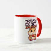 Cute Valentine Hamster–You Stole My Heart & Snacks Tasse (VorderseiteRechts)