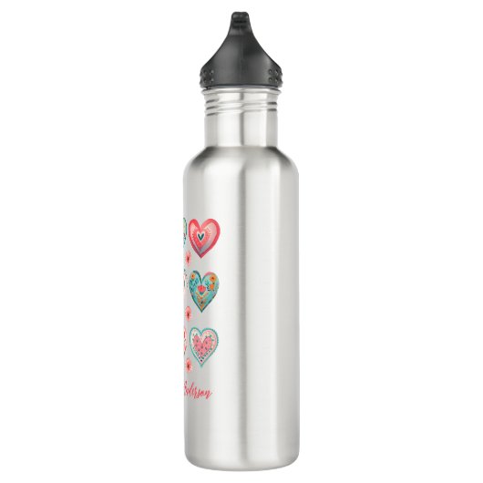 Cute Valentine Heart Pattern Edelstahlflasche (Rechts)