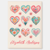 Cute Valentine Heart Pattern Magnet (Vorderseite)