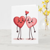 Cute Valentine Hearts Card Karte (Gelbe Blume)