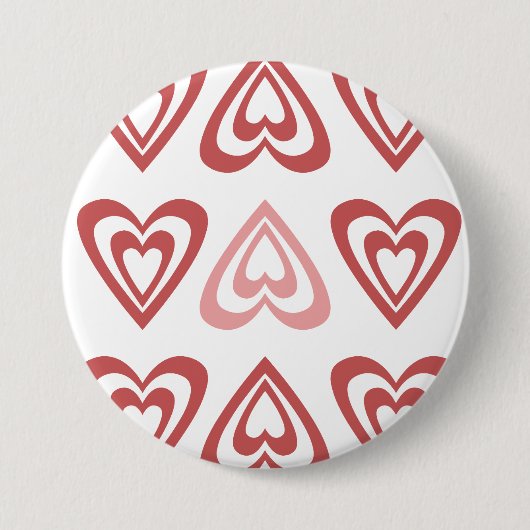 Cute Valentine Hearts – Love & Romance Design Button (Vorderseite)