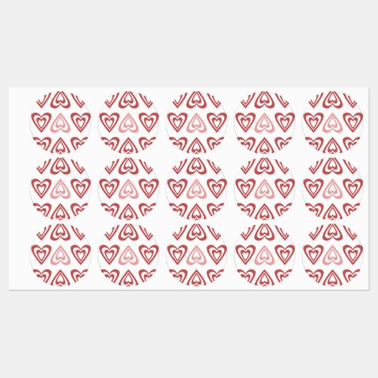 Cute Valentine Hearts – Love & Romance Design Etiketten (Blatt)