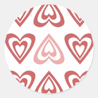 Cute Valentine Hearts – Love & Romance Design Runder Aufkleber