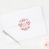 Cute Valentine Hearts – Love & Romance Design Runder Aufkleber (Umschlag)