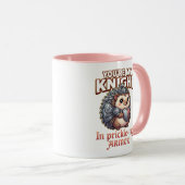 Cute Valentine Hedgehog – Knight in Prickly Armor Tasse (VorderseiteRechts)