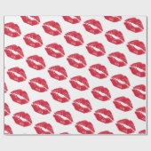 Cute Valentine Kisses Pattern Wrapping Paper Geschenkpapier (Flach)