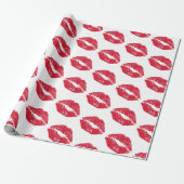Cute Valentine Kisses Pattern Wrapping Paper Geschenkpapier (Ungerollt)