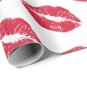 Cute Valentine Kisses Pattern Wrapping Paper Geschenkpapier (Rolleneckpunkt)