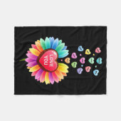Cute Valentine Love Sunflower Hearts Candy For Gir Fleecedecke (Vorderseite (Horizontal))