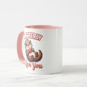 Cute Valentine Otter – I Otterly Love You Tasse (Vorderseite Links)