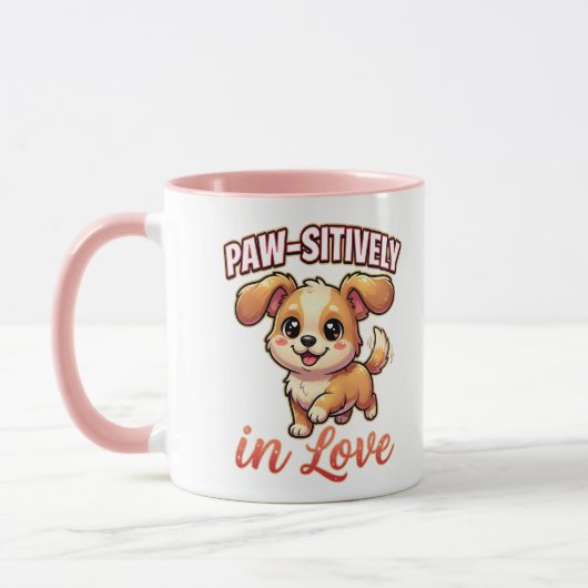Cute Valentine Puppy – Paw-sitively in Love Tasse (Links)