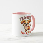 Cute Valentine Puppy – Paw-sitively in Love Tasse (VorderseiteRechts)