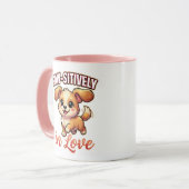 Cute Valentine Puppy – Paw-sitively in Love Tasse (Vorderseite Links)