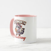 Cute Valentine Raccoon Pirate-Love Worth Plunderin Tasse (Vorderseite Links)
