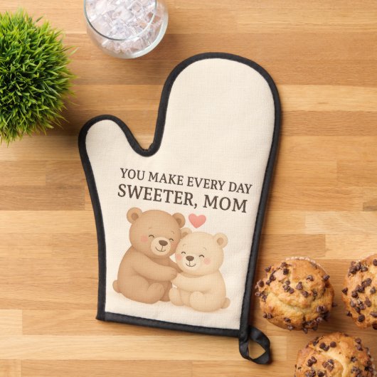 Cute Valentine’s Day Bear Oven Mitt for Mom Ofenhandschuh (Oben unten)