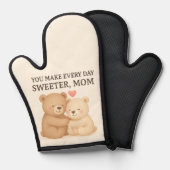 Cute Valentine’s Day Bear Oven Mitt for Mom Ofenhandschuh (Vorderseite/Rückseite)