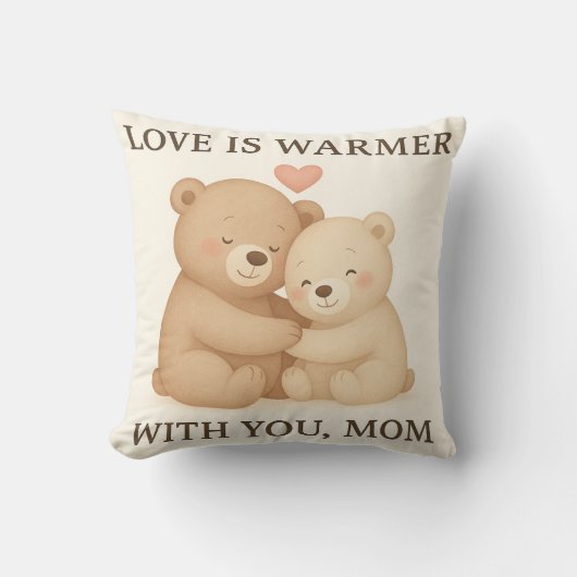 Cute Valentine’s Day Bear Pillow for Mom – Gift Kissen (Vorderseite)