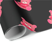 Cute Valentine’s Day Teddy Bear Wrapping Paper  Geschenkpapier (Rolleneckpunkt)