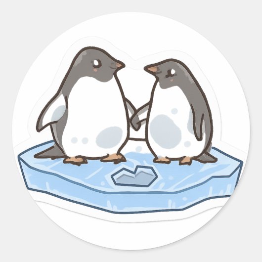 Cute Valentine’s Penguin Sticker (Vorderseite)
