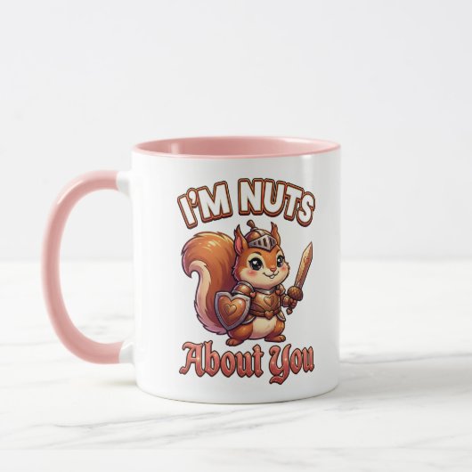 Cute Valentine Squirrel Knight–I’m Nuts About You Tasse (Links)