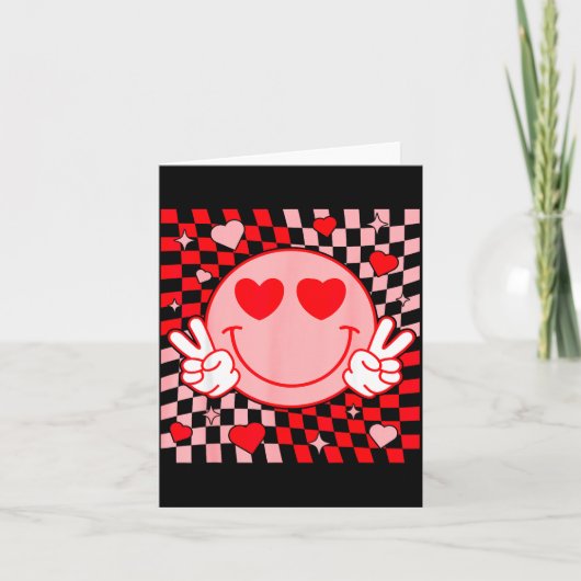 Cute Valentine Vibes Groovy Valentine Day Men Wome Karte (Vorderseite)
