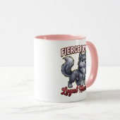 Cute Valentine Wolf – Fierce Love Loyal Heart Tasse (VorderseiteRechts)