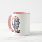 Cute Valentine Wolf – Fierce Love Loyal Heart Tasse (Vorderseite Links)