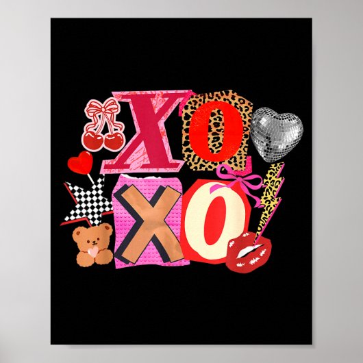 Cute Valentine Xoxo Funny Valentine Hearts Lover G Poster (Vorne)
