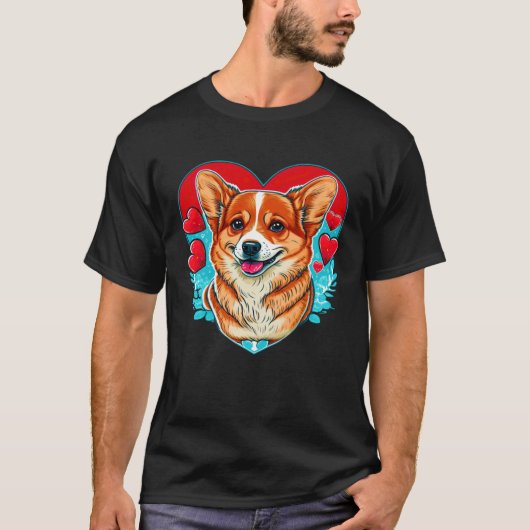 Cute Valentines Corgi Cool Pembroke Welsh Corgi T-Shirt (Vorderseite)