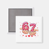 Cute Valentines Day 67 Hearts Funny Six Seven Meme Magnet (Vorderseite/Rückseite)
