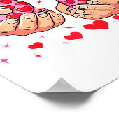 Cute Valentines Day 67 Hearts Funny Six Seven Meme Poster (Ecke)