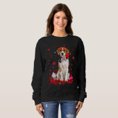 Cute Valentine's Day Beagle Dog Heart Costume Sweatshirt (Vorne ganz)