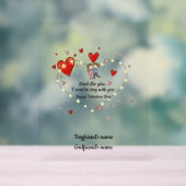 Cute Valentine's day couple hearts custom Acrylschild (Neutral)