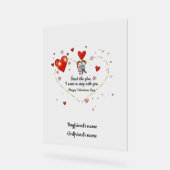 Cute Valentine's day couple hearts custom Acrylschild (Winkel)