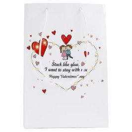 Cute Valentine's day couple hearts custom Mittlere Geschenktüte