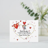 Cute Valentine's day couple hearts custom Postkarte (Stehend Vorderseite)