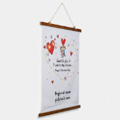 Cute Valentine's day couple hearts custom Wandteppich Mit Holzrahmen (Gewinkelt)