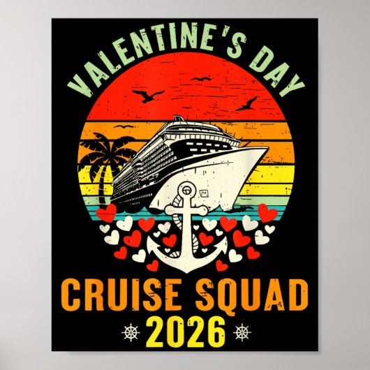 Cute Valentines Day Cruise 2026 Matching Cruise Fo Poster (Vorne)