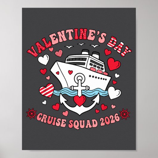 Cute Valentines Day Cruise 2026 Matching Cruise Fo Poster (Vorne)