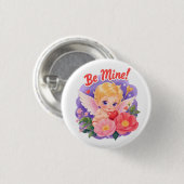 Cute Valentine's Day Cupid with "Be Mine" Button (Vorne & Hinten)