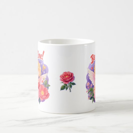 Cute Valentine's Day Cupid with "Be Mine" Kaffeetasse (Mittel)