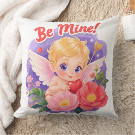 Cute Valentine's Day Cupid with "Be Mine" Kissen