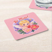 Cute Valentine's Day Cupid with "Be Mine" Rechteckiger Pappuntersetzer (angewinkelt)