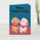 cute Valentine's Day dogs Folded Greeting Card Karte (Vorderseite)