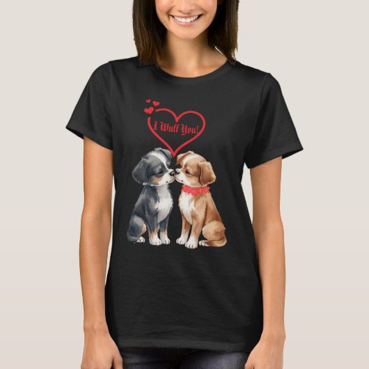 cute Valentine's Day dogs Folded Greeting Card T-Shirt (Vorderseite)