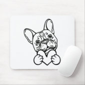 Cute Valentine's Day Frenchie French Bulldog Lover Mousepad (Mit Mouse)