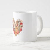 Cute Valentines Day Golden Retriever Dog Heart Pup Jumbo-Tasse (Vorderseite Rechts)