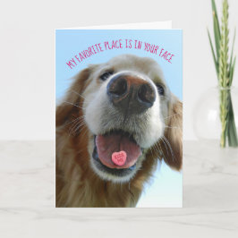 Cute Valentine's Day Golden Retriever Kiss Me Karte