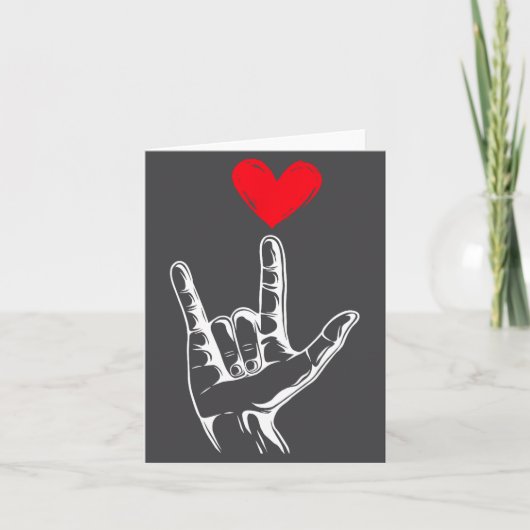 Cute Valentines Day I Love You Hand Sign Language  Karte (Vorderseite)