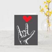 Cute Valentines Day I Love You Hand Sign Language  Karte (Gelbe Blume)